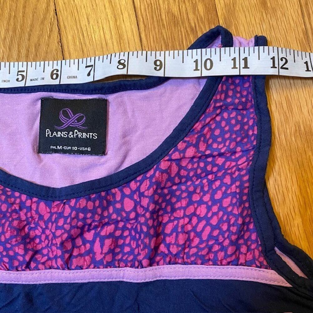 Plains and Prints Womens Size 6 Blue Purple Tank Top Shirt Cotton Polyester - Picture 7 of 8
